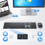 iClever Juego de teclado y ratón inalámbricos 2.4G, USB-C recargable, tamaño original, delgado, delgado y resistente para Windows 7/8/10, Mac OS - Imagen 2