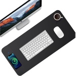 Loyobo Alfombrilla de ratón y teclado para juegos con salida de 15 W, carga inalámbrica rápida 730 x 330 mm, alfombrilla de escritorio de piel sintética antideslizante de gran tamaño (extendida, - Imagen 7