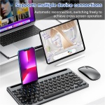 ROTRES Teclado Inalámbrico Bluetooth, Inalámbrico Recargable con 3 Canales con el Ratón para Android/Windows/iOS Tablet, Smartphone, Mac OS MacBook, PC, Portátil, Ordenador, Negro - Imagen 5