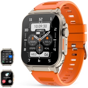 Reloj Inteligente Hombres ultra con Llamadas, Monitores de actividad Fitness con 100+ Modos Deporte/sueño/Podómetro,Almacenamiento de música,batería 600 mah,smartwatch Compatible con Android iOS