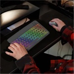 Teclas de teclado inalámbrico, teclado y ratón inalámbrico,Teclado retroiluminado de 7 colores con ratón | Accesorios electrónicos, teclados de ordenador para tabletas, portátiles, PC - Imagen 2