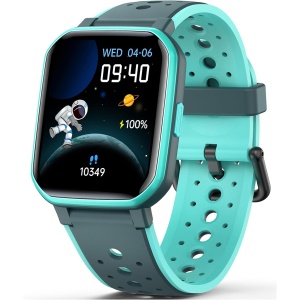 Reloj Inteligente Niños, Pulsera Actividad Niños Niñas, Kids Smartwatch con Podómetro, Frecuencia Cardíaca, Monitor de Sueño, Despertador, Juegos - Reloj Niños Regalo para Niños (Verde)
