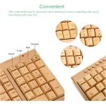 ciciglow Juego de Teclado y Ratón Inalámbricos de bambú, Madera de bambú de 2,4 G, Teclas Multimedia, Compatible con 7/8/XP/VISTA, para el Hogar, la Oficina y Escenarios de Juegos - Imagen 2