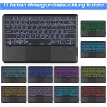 KOOCHUWAH Teclado Bluetooth con botones táctiles para ratón, teclado retroiluminado inalámbrico con 11 colores, QWERTZ teclado inalámbrico para tablet compatible con Smart Fire TV Box iPad PC Mac - Imagen 3