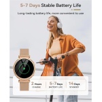 Fitnynxos Reloj Inteligente Mujer, Smartwatch Mujer con Llamada Seguimiento del Periodo/24H Pulsómetro/SpO2/Sueño/120+ Modo Deporte/IP68 Podómetro Calorías Fitness Tracker Android iOS Oro Rosa, Regalo - Imagen 7