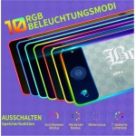 GIM Alfombrilla de ratón RGB para juegos con carga inalámbrica de 15 W, con diseño de club de yates - (BAYC) NFT Edition LED con 10 modos de luz, alfombrilla de ratón extragrande de 800 x 300 x 4 mm, - Imagen 4