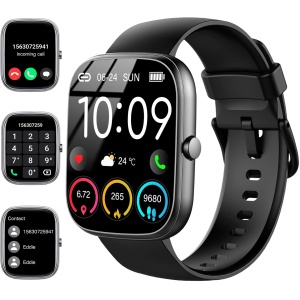 Reloj Inteligente Hombre Mujer, 1.91'' Smartwatch con Llamadas Bluetooth, 110+ Deportivos Pulsera Actividad con Pulsómetro/Monitor de Sueño/Podómetro,Impermeable IP68 Smart Watch para Android/iOS-2024