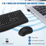 Loigys - Juego de teclado y ratón inalámbrico (2,4 GHz, con reposamuñecas y ratón óptico inalámbrico para Windows, Mac OS PC/ordenadores de sobremesa, ordenador portátil - Imagen 3