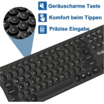 Juego de teclado y ratón inalámbricos, teclado inalámbrico con ratón 2,4 G, diseño redondo para ordenador - Imagen 7