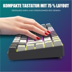 RedThunder K84 Juego de teclado y ratón inalámbricos para juegos, QWERTZ alemán, 75% de disposición TKL teclado y ratón ligero con 3200 DPI Honeycomb para PC, Mac Gamer - Imagen 7