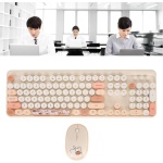 Teclado y Ratón USB, Combinación de Teclado y Ratón Inalámbricos Inalámbricos de 1600 DPI para para la Familia (Beige) - Imagen 5