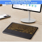 KOOCHUWAH Teclado Bluetooth con botones táctiles para ratón, teclado retroiluminado inalámbrico con 11 colores, QWERTZ teclado inalámbrico para tablet compatible con Smart Fire TV Box iPad PC Mac - Imagen 6