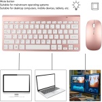 Bewinner Combo de Teclado Y Mouse Inalámbrico, Juego de Teclado Y Mouse Ultra Delgados para Computadora, Teclado Compacto para Computadora Portátil, Conexión de 10 M, Teclado Portátil para(Oro Rosa) - Imagen 3