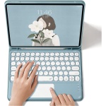 VLEAQC Funda con Teclado Retroiluminado para Samsung Galaxy Tab A9 Plus 11" 2023 (SM-X210/X216/X218), Cubierta Protectora Delgada con Teclado Táctil Inalámbrico y Ratón,Rosado - Imagen 8