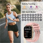 Reloj Inteligente Mujer, 1.85" Smartwatch Llamadas Bluetooth con Podómetro/Pulsómetro/Monitor de Sueño, 110+ Modos Deportivos Impermeable IP68 Pulsera Actividad para Android iOS, Oro Rosa - Imagen 5