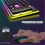 RedThunder K10 Juego de teclado y ratón inalámbricos para juegos, diseño QWERTZ DE, capacidad de batería de 3000 mA y 3200 DPI para gamer (negro) - Imagen 5