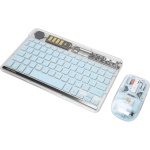 Haofy Combo Teclado-ratón, Práctico Combo Teclado-ratón Inalámbrico, Transparente, Ergonómico, 3 Modos, Conexión 2.4G para PC (Azul) - Imagen 5