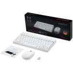 Perixx PERIDUO-712 - Juego de Teclado y ratón inalámbricos (tamaño Mini, con Nano Receptor, 2,4 GHz), Color Blanco - Imagen 6