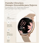 RUXINGX Reloj Inteligente Mujer con Llamada 5.3, Smartwatch Mujer Seguimiento del Periodo, 120+ Modos Deportes, Pulsómetro, SpO2, Monitor Sueño, Podómetro para Android iOS Oro, Regalo Mujer - Imagen 2