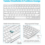 DE Layout Teclado Ratón Set Inalámbrico Bluetooth Teclado con Ratón para Tablet/iPad/Ordenador Portátil/Teléfono, Compacto con iOS/Android/Windows Computer Integrated Machine - Imagen 2