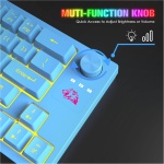 Combo Teclado y Ratón Inalámbrico para Windows, 2.4 GHz con Receptor USB, 64 Teclas con Perilla RGB Retroiluminado Recargable 3000mAh Batería Teclado 2400 dpi Mouse con Alfombrilla de ratón - Azul - Imagen 7