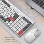 Goshyda Combo de Teclado Inalámbrico y Ratón, Teclas Redondas, Diseño Ergonómico, Modos de Conexión Duales, Adecuado para Teléfono, Tableta y Oficina (Blanco Azul) - Imagen 7