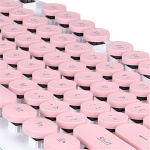 Bewinner Combo de Ratón y Teclado Inalámbrico con Diseño de Estilo Punk, Juego de Ratón y Teclado Inalámbrico con Lindas Teclas Redondas para Computadora Portátil de Escritorio - Imagen 5