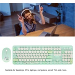 Teclado y Ratón USB, Combinación de Teclado y Ratón Inalámbricos Inalámbricos de 1600 DPI para para la Familia (GREEN) - Imagen 4