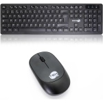 SIMPLETEK - Kit de ratón y teclado negro inalámbrico 2.4 G Layout FR francés | Teclado francés AZERTY | Teclado numérico ratón ergonómico 3 teclas receptor USB - Imagen 2