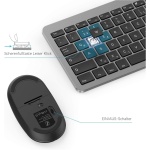 seenda - Juego de teclado y ratón inalámbrico, ultrafino, recargable, teclado ergonómico con protección antipolvo de silicona para PC, ordenador portátil, Smart TV, disposición DE QWERTZ (negro y - Imagen 4