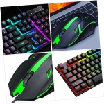 Uonlytech 3 Juegos Juego de Teclado y Mouse con Cable USB Teclado y Mouse USB Juegos ergonómicos Ratones inalámbricos computadora portátil ratón de Teclado para Juegos ratón ergonómico Punk - Imagen 5