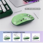 Combo de teclado y mouse inalámbricos, lindo y colorido de 104 teclas de tamaño completo, teclado retro inalámbrico y mouse inalámbrico para Windows, PC, laptop, escritorio, verde - Imagen 4