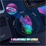 VersionTECH. mouse inalámbrico para juegos, ratones recargables para computadora con luces LED coloridas, clic silencioso, receptor nano USB de 2.4 G, DPI de 3 niveles para PC, Gamer, portátil, - Imagen 3