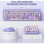 Owpkeenthy Teclado y mouse morados inalámbricos, bonito teclado inalámbrico retro de tamaño completo con almohadilla numérica, receptor USB inalámbrico de 2.4 GHz para computadora/portátil/Windows/Mac - Imagen 4