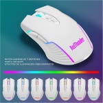 RedThunder K10 Teclado Gaming Mecánico Inalámbrico,Retroiluminación LED,Batería Recargable de 3800 mAh, Anti-ghosting+Ratón 7D 3200DPI,Disposición ES,para PC/PS5/Xbox-Blanco - Imagen 5