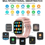 Reloj Inteligente Mujer, 1.85" Smartwatch Llamadas Bluetooth con Podómetro/Pulsómetro/Monitor de Sueño, 110+ Modos Deportivos Impermeable IP68 Pulsera Actividad para Android iOS, Oro Rosa - Imagen 3