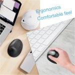 Ratón Vertical Inalámbrico Ergonómico Recargable 2.4G Ratón de Oficina con 6 Teclas, 3 dpi Ajustables para PC, Computadoras Portátiles, Computadoras (Negro) - Imagen 6
