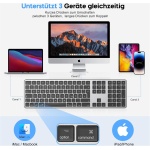 Teclado y ratón Bluetooth Mac, teclado y ratón inalámbricos OMOTON para Apple MacBook Pro/Air, iMac, iMac Pro, Mac Mini/Pro, batería AAA, tamaño completo, múltiples dispositivos, QWERTZ (negro) - Imagen 2