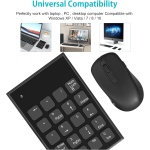 Combo de Teclado Numérico y Raton Inalámbrico 2.4G con 3 DPI Ajustables 800/1200/1600, Raton y Teclado Numérico USB Portátil para Computadora Portátil, PC de Escritorio y Notebook,con UN Receptor USB - Imagen 6