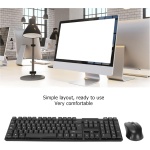Zooke Ratón de Teclado Inalámbrico de 2,4 G, Botones Resistentes a la Decoloración de 1600 PPP, Diseño Simple, Portátil, Evita Resbalones, Juego de Ratón de Teclado Inalámbrico Silencioso para PC - Imagen 2