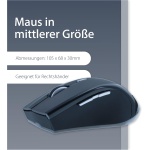 MediaRange QWERTY - Teclado inalámbrico y ratón óptico de 5 Teclas, Color Negro - Imagen 5