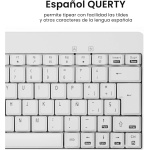 Perixx PERIDUO-712W Combo Teclado Pequeño y Ratón Inalámbrico para Windows, 2.4 GHz con Receptor USB, QWERTY Español, Blanco - Imagen 3