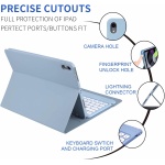 XFTeoux Funda con Teclado para iPad 7/8 / 9ª generación 10.2" 2019 2020 2021,Teclado inalámbrico Bluetooth Desmontable, Funda Folio de Piel con lápiz y ratón,Amarillo - Imagen 5