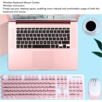 Bewinner Combo de Ratón y Teclado Inalámbrico con Diseño de Estilo Punk, Juego de Ratón y Teclado Inalámbrico con Lindas Teclas Redondas para Computadora Portátil de Escritorio - Imagen 2