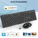 Juego de teclado y ratón inalámbrico, 2,4 GHz, teclado inalámbrico con ratón, tamaño completo, teclado inalámbrico con ratón ergonómico, para Windows/ordenadores/portátiles/portátiles – Negro - Imagen 2