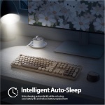 SOLIDEE Combo de ratón y Teclado inalámbricos,104 Teclas Teclado Estilo máquina de Escribir,2.4GHz Teclado de Máquina de Escribir de Teclas Redondas Teclado Numérico(Americano QWERTY)(Mixed Coffee) - Imagen 6