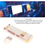 Ratón con Teclado Inalámbrico, 100 Teclas, Tamaño Completo, Redondo, Punk, Lindo Teclado de Color Caramelo, Ratón con Teclado Inalámbrico Colorido para Computadoras, PC, (Beige) - Imagen 6