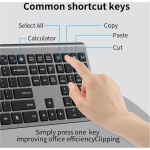 Combo de teclado y mouse inalámbricos, teclado delgado y delgado con receptor USB, clic silencioso, 2400 DPI, interruptor de tijera inalámbrico de tamaño completo, para laptop, PC, Windows, gris y - Imagen 3