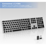 Teclado inalámbrico para Mac, receptor USB y tipo C, retroiluminado, recargable, ultrafino, diseño AZERTY francés, compatible con Apple iMac, MacBook Pro/Air, Mac Pro, Mac Mini, color negro y gris - Imagen 2