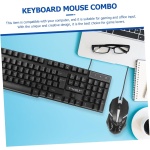 HOMSFOU 1 Juego Juego De Teclado y Mouse con Cable USB Combo De Teclado y Mouse Inalámbricos Teclado y Mouse Led Ratón De Luz De Fondo Máquina De Escribir El Plastico Compatible Oficina - Imagen 2